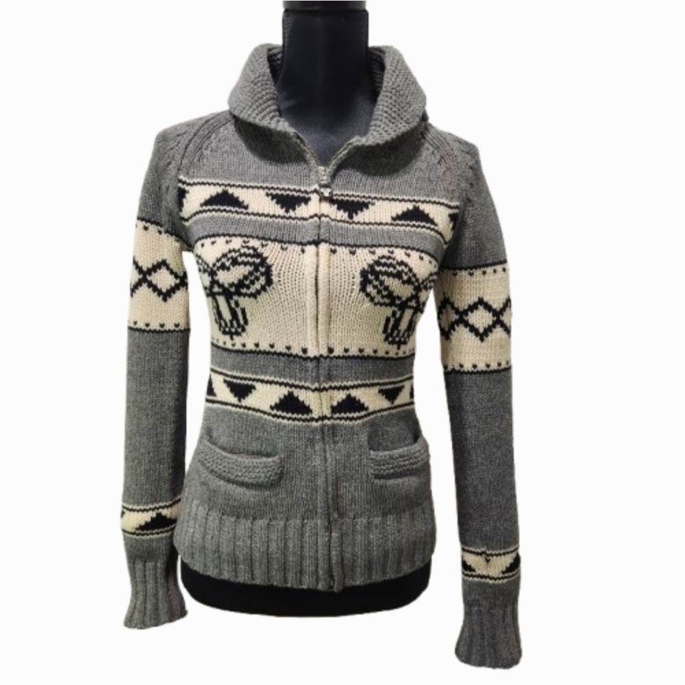 Aritzia TNA 'What I Love' Lambswool Shawl Neck Sweater Full-Zip Cardigan (S)